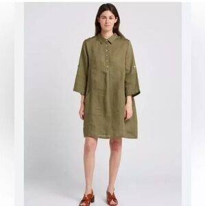 Elena Naldi Olive Green Shirt Dress